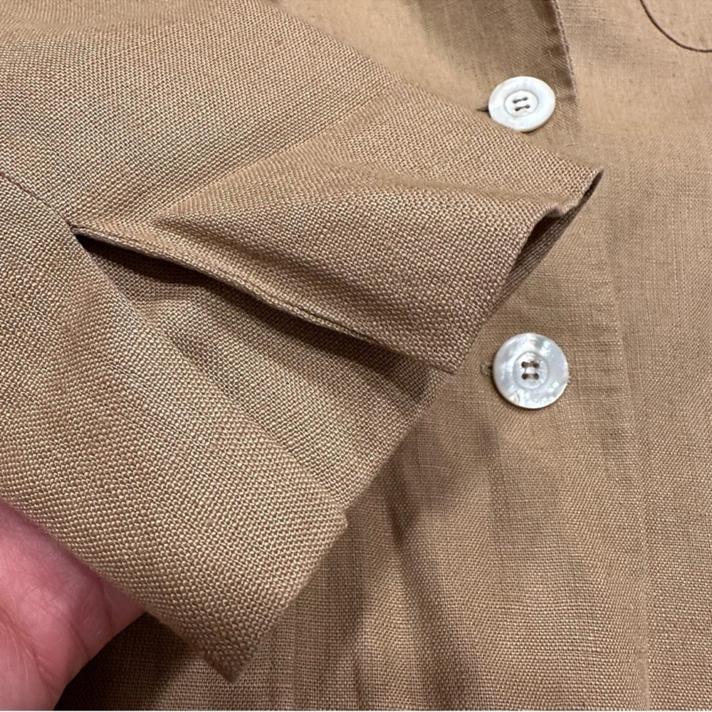 MaxMara Linen blazer 2 Botton Women’s Size 10 Button Derby Natural Fiber - Picture 8 of 8